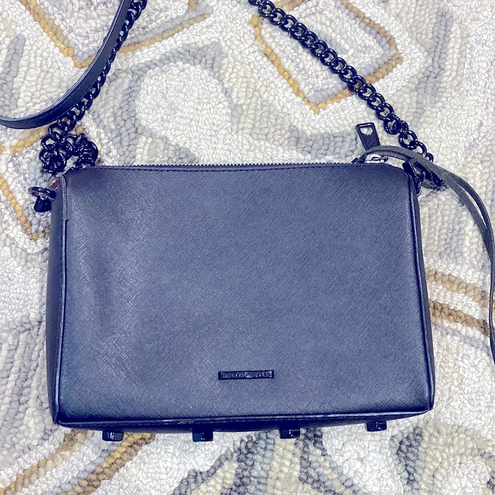 π Rebecca minkoff black leather medium shoulder bag π - Picture 1 of 11